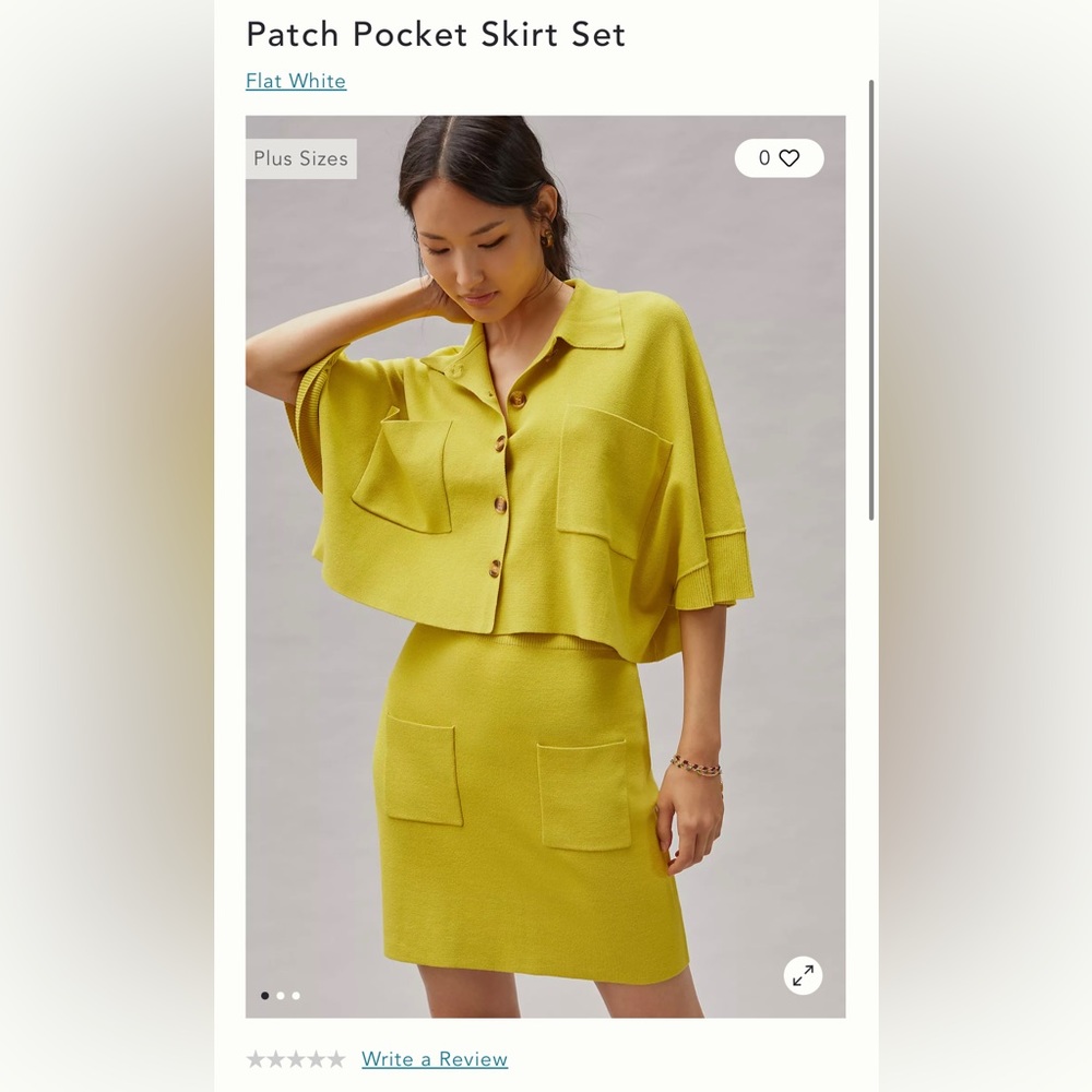 Flat White Patch Pocket Skirt Set